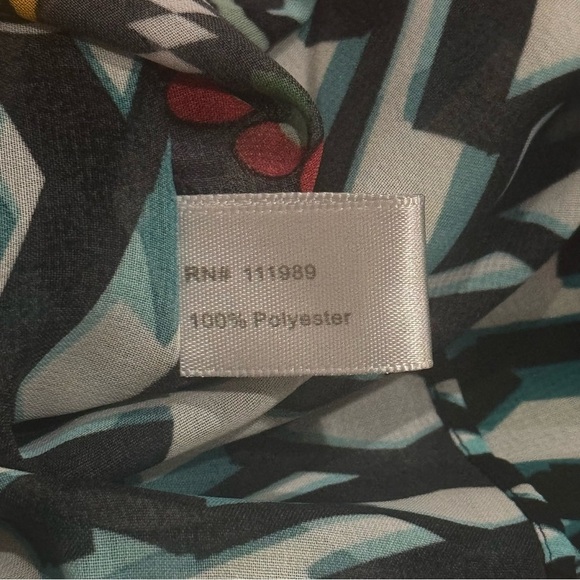 Boston Proper Multicolor Geometric Print Sheer Resort Vacation Swim Cover up M - Picture 9 of 10